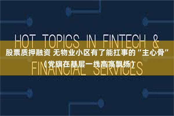 股票质押融资 无物业小区有了能扛事的“主心骨”（党旗在基层一线高高飘扬）